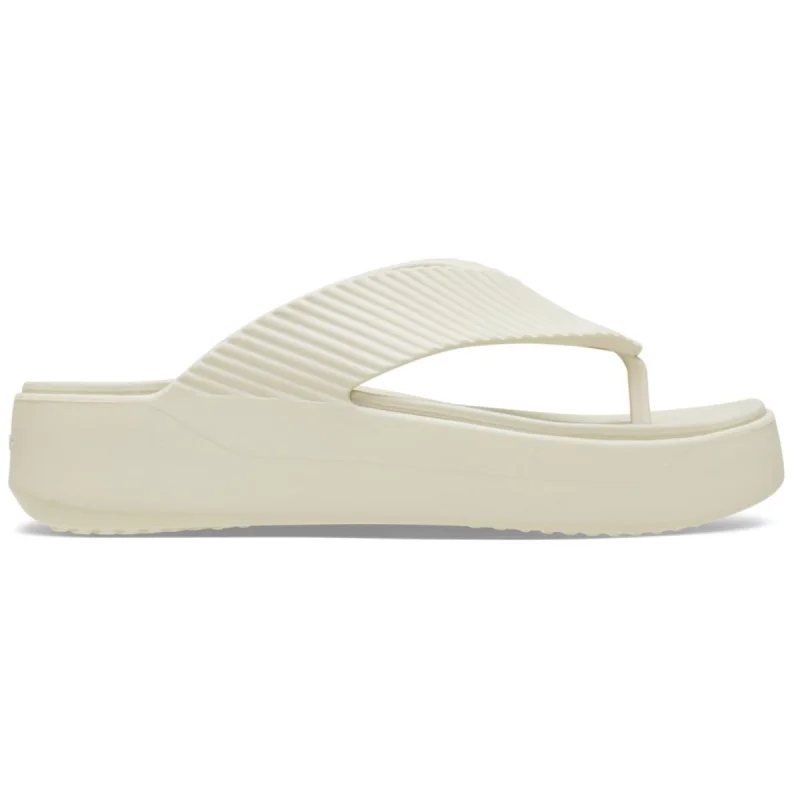 Slapi Crocs Getaway Groove Platform Flip Bej - Sandstone