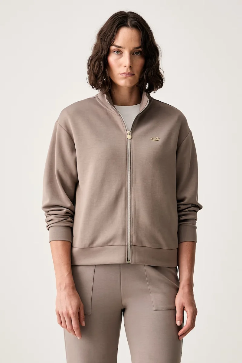 EA7 Emporio Armani hanorac cu fermoar pentru femei cu modal