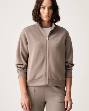 EA7 Emporio Armani hanorac cu fermoar pentru femei cu modal