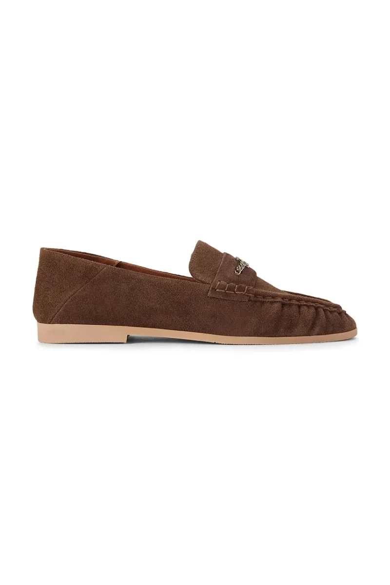 Kurt Geiger London loafers slip-on pentru femei din piele întoarsă Kurt Charm Loafer Brown