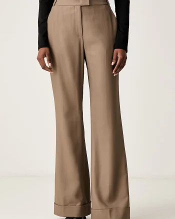 BOSS pantaloni straight pentru femei cu vâscoză Talia5