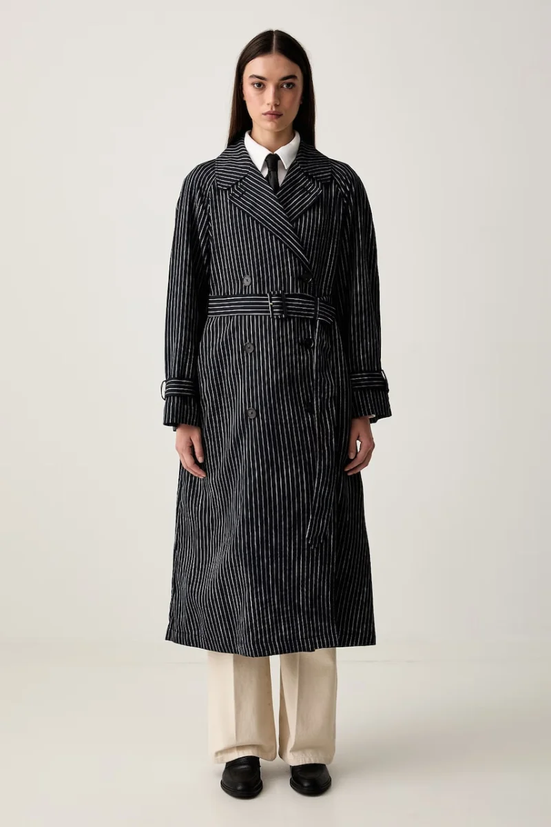 Tommy Hilfiger trenci pentru femei cu amestec de in