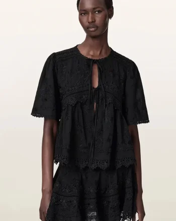 AllSaints bluză pentru femei din bumbac LILLITH
