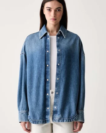BOSS Orange cămașă de damă din denim C_OVERSHIRT 4.0
