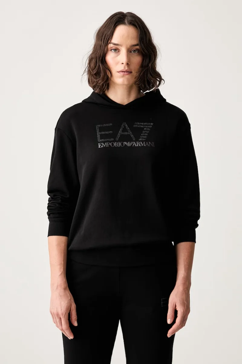 EA7 Emporio Armani hanorac cu glugă pentru femei cu bumbac