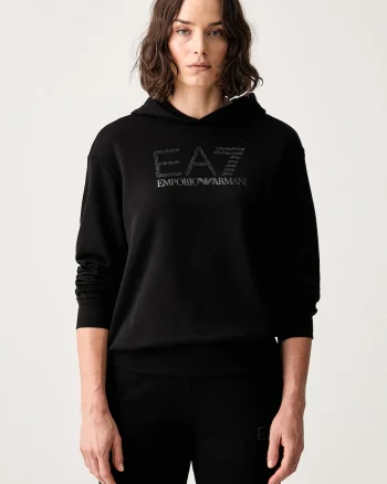 EA7 Emporio Armani hanorac cu glugă pentru femei cu bumbac