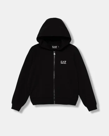 EA7 Emporio Armani hanorac cu glugă pentru copii cu bumbac
