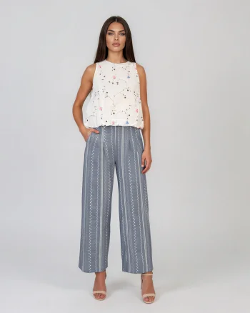 Maiou bufant cu broderie colorată alb-roz - Unica S-L