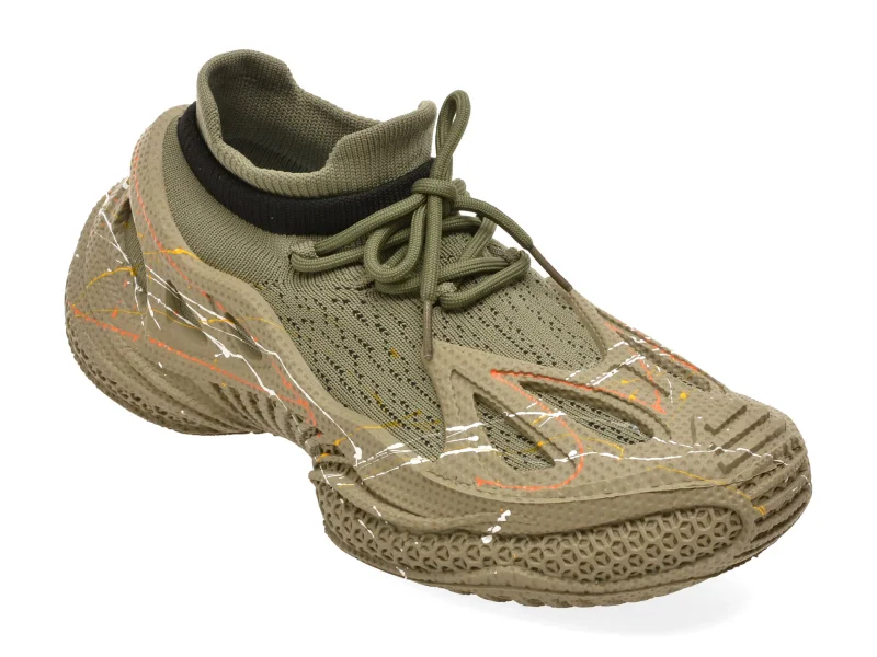 Pantofi sport BITE THE BULLET kaki, M1516, din material textil