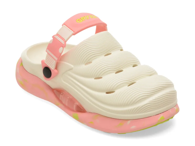 Papuci GRYXX albi, 2707W, din pvc
