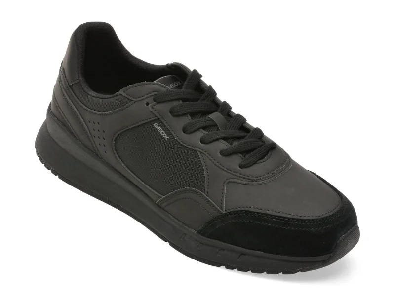 Pantofi sport GEOX negri, U65LCB, din piele ecologica