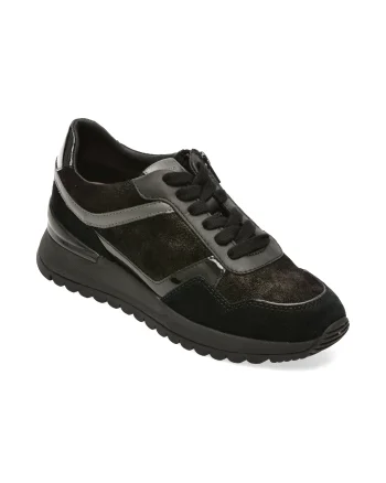 Pantofi sport GEOX negri, D6500A, din piele naturala