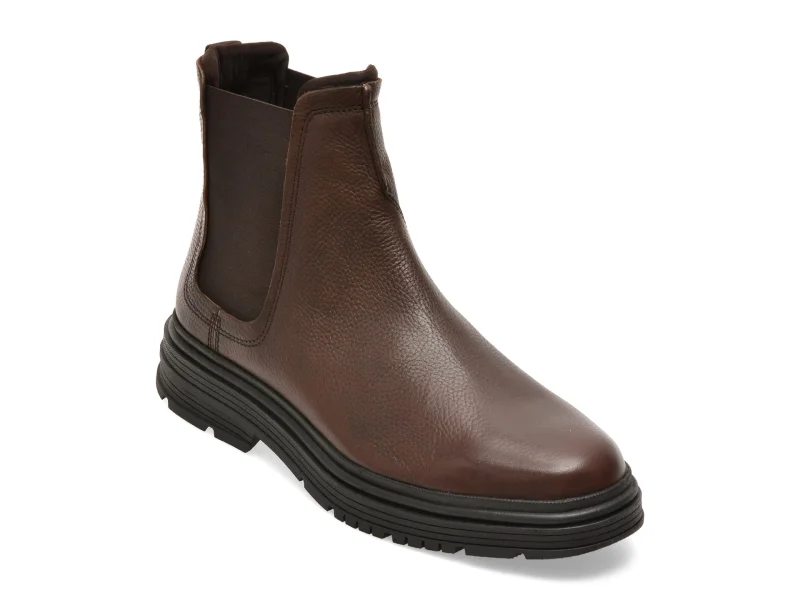 Ghete CLARKS maro, BADBEAS, din piele naturala