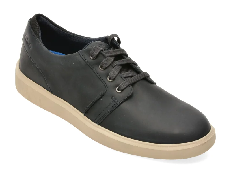 Pantofi sport CLARKS bleumarin, BRODSEA, din piele naturala