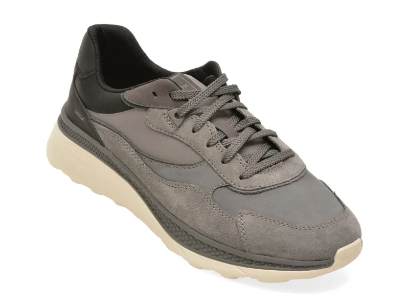 Pantofi sport GEOX gri, U65HUA, din piele ecologica