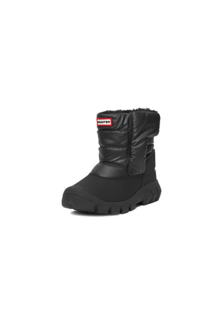 Cizme de zapada copii,  negru, textil, cu fermoar