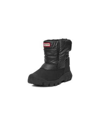 Cizme de zapada copii,  negru, textil, cu fermoar