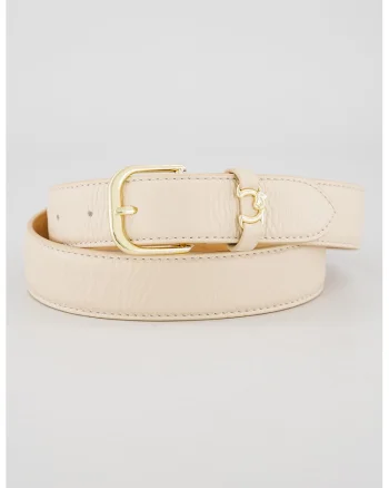 Curea de piele Metal, Bej deschis