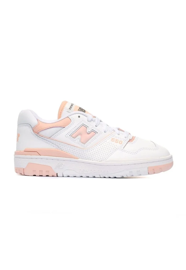 Pantofi sport dama,  Piele naturala, Alb/Roz