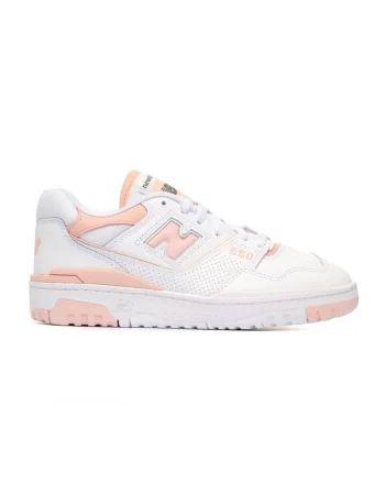 Pantofi sport dama,  Piele naturala, Alb/Roz