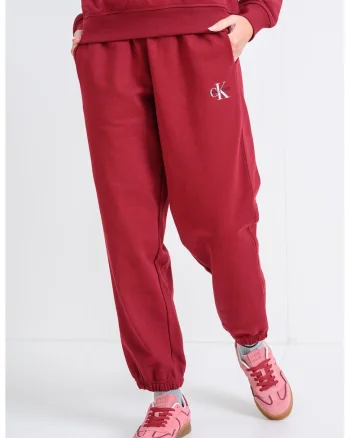 Pantaloni de trening cu talie elastica, Rosu inchis