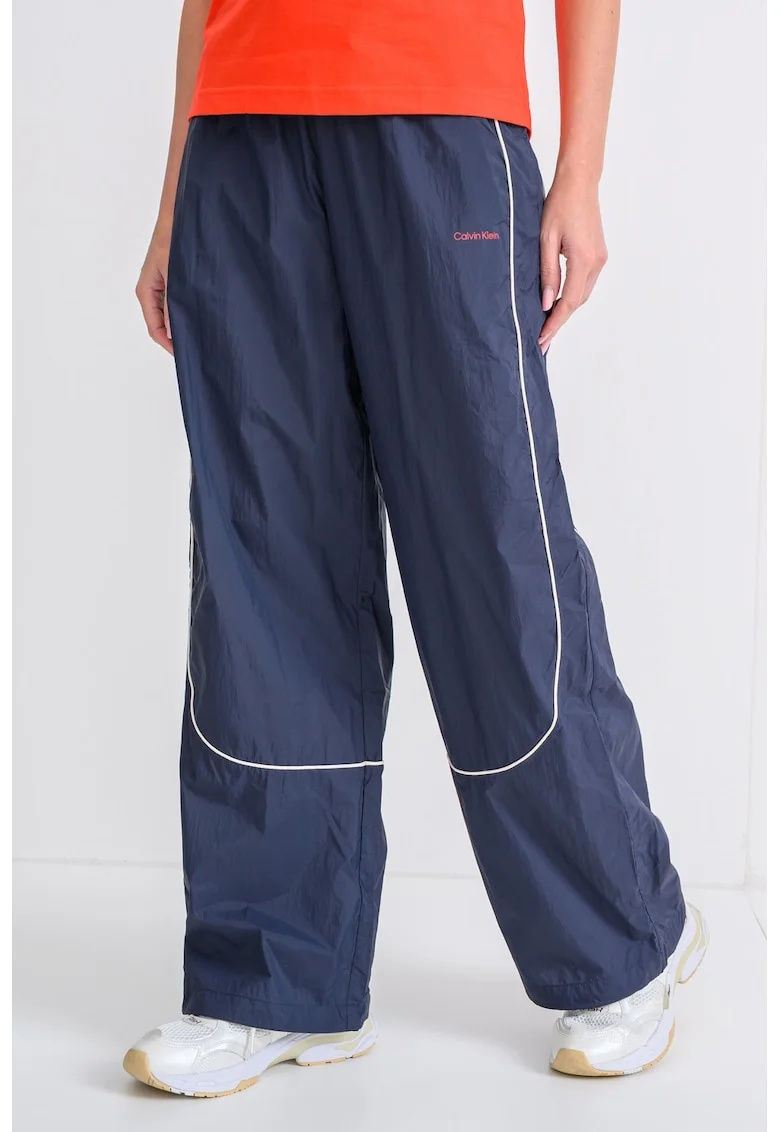 Pantaloni de trening relaxed fit cu snururi de ajustare, Bleumarin