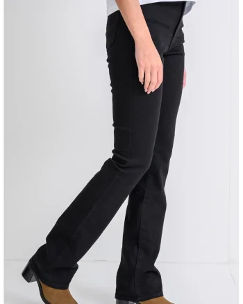 Blugi cu croiala bootcut si talie inalta, Negru