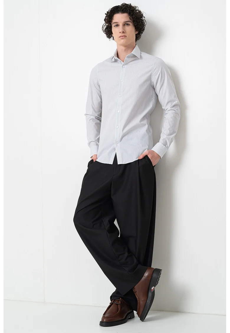 Camasa slim fit, Gri deschis
