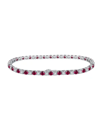 Bratara Tennis Argint 925, pentru femei,, Alb/Roz