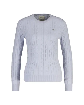 Pulover slim fit cu model torsade, Albastru pal
