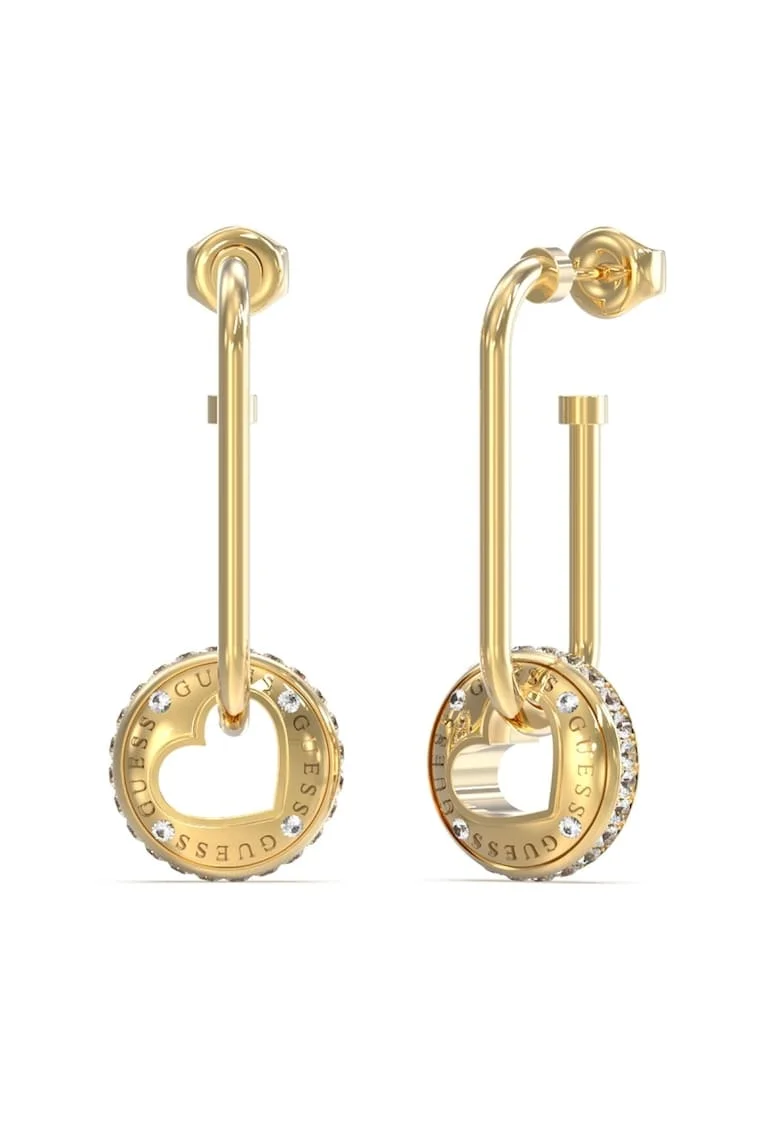 Cercei  Rolling Heart stud lung si cristale JUBE03345JWYGT-U, Auriu