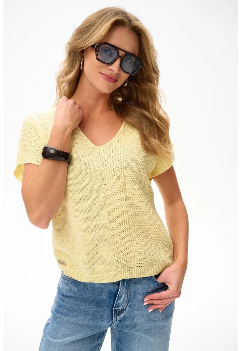 Bluza cu aspect tricotat uni Niga