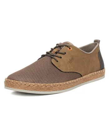 Pantofi barbati,  bej, textil, piele naturala,