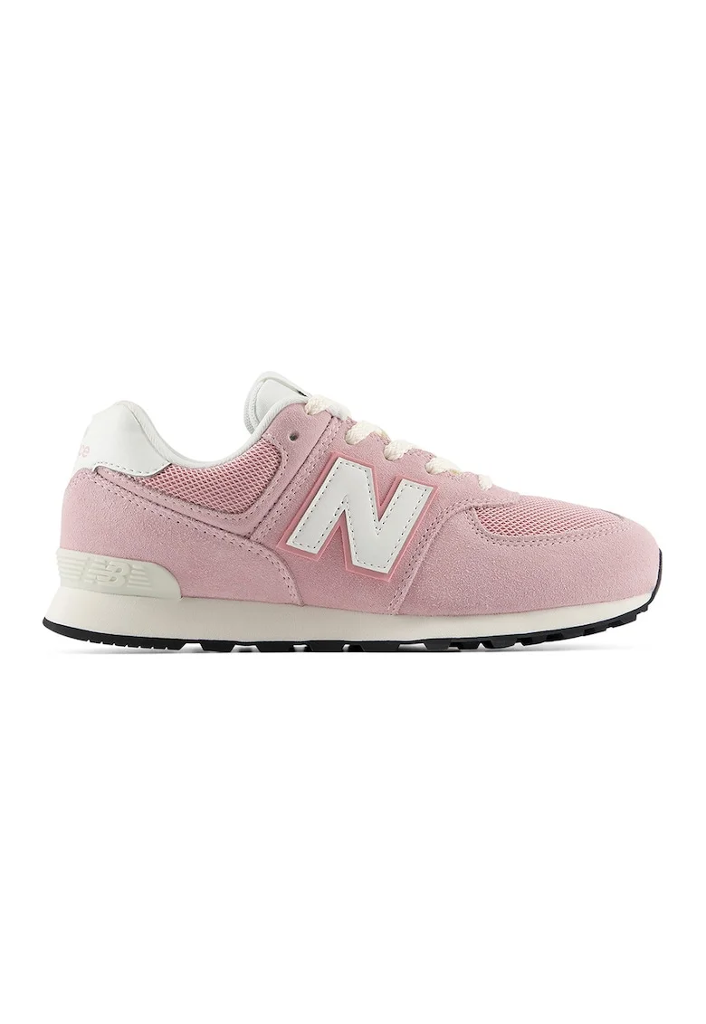 Pantofi sport cu segmente din piele intoarsa, Roz