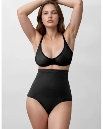Lenjerie modelatoare,  Premium, control abdomen, negru, 80% nailon, 20% elastan,