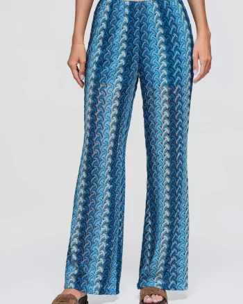 Pantaloni dama lungi cu fason lejer si talie elastica OW-PA-E0015, Albastru, M/L