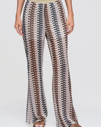 Pantaloni dama lungi cu fason lejer si talie elastica OW-PA-E0015, Maro, S/M