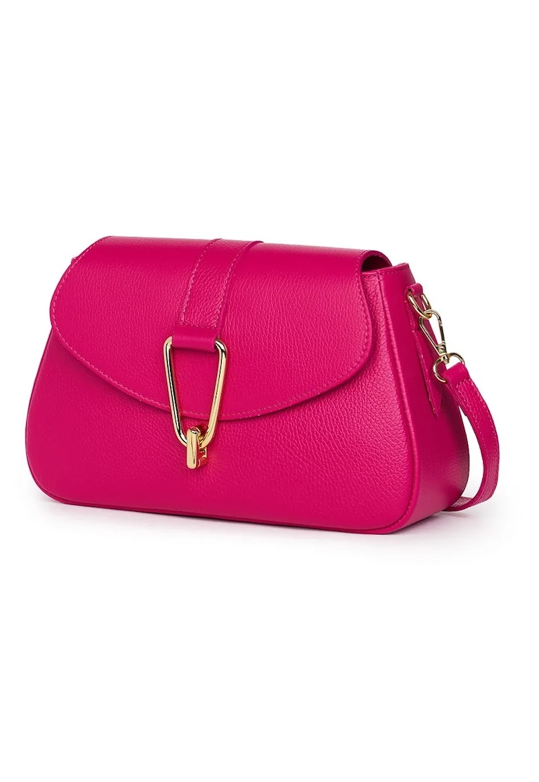 Geanta din piele naturala Valeria, Fucsia