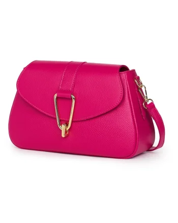 Geanta din piele naturala Valeria, Fucsia