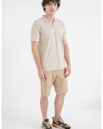 Tricou polo cu striatii, Bej deschis