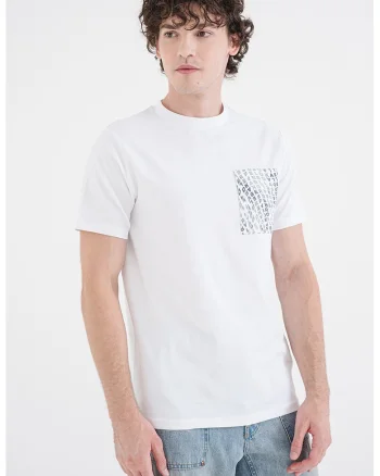 Tricou cu imprimeu text, Alb optic