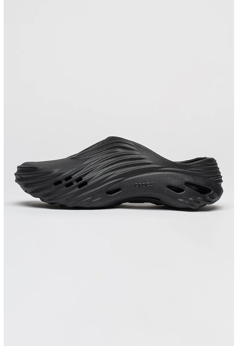 Saboti unisex cu perforatii si model texturat Echo Wave, Negru