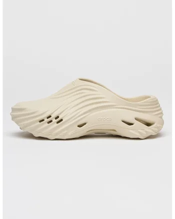 Saboti unisex cu perforatii si model texturat Echo Wave, Bej deschis