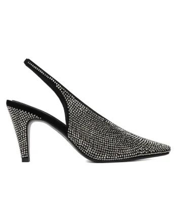 Pantofi dama,  piele naturala, varf ascutit, negru,