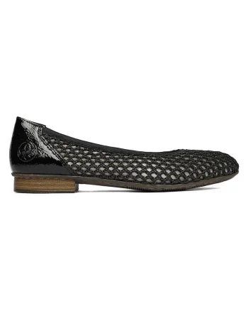 Balerini  negru, piele ecologica, varf rotund,