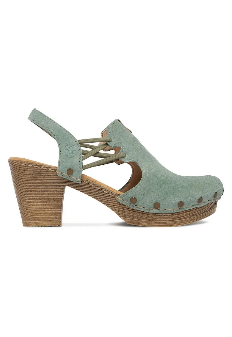 Pantofi dama  model 66775-52, verde, piele naturala, interior textil,