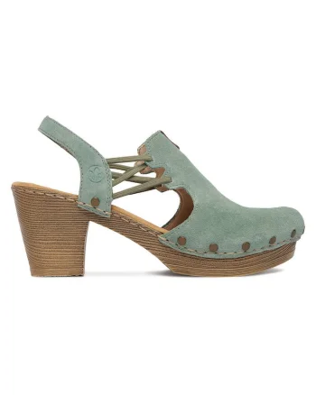 Pantofi dama  model 66775-52, verde, piele naturala, interior textil,
