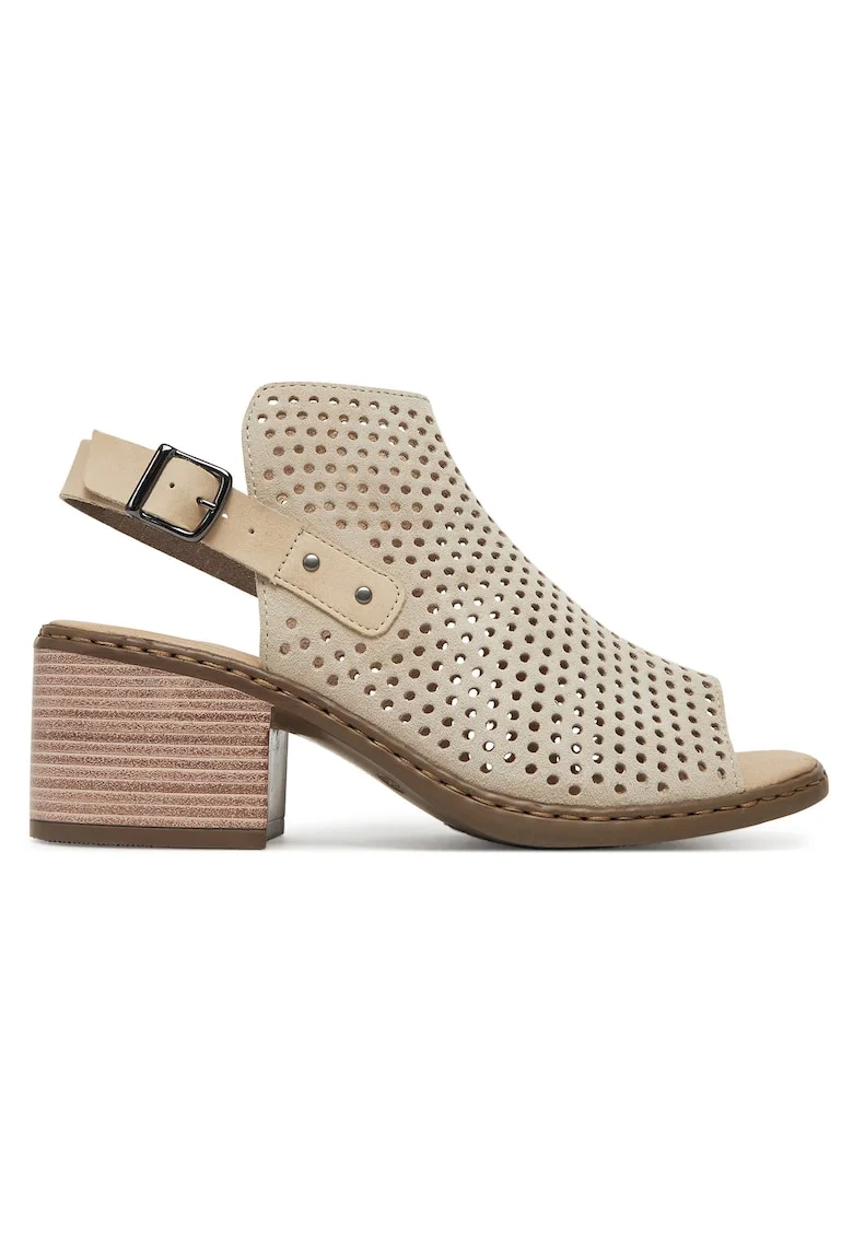 Sandale dama  bej, piele naturala, catarama,