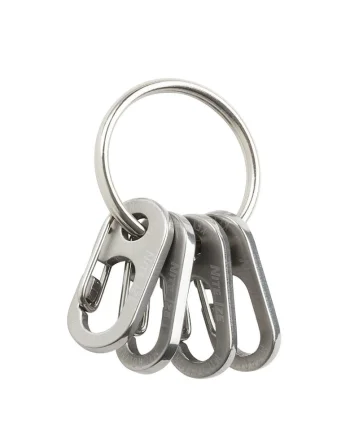 Breloc cu 4 carabiniere MicroLink™,  Inox, Argintiu