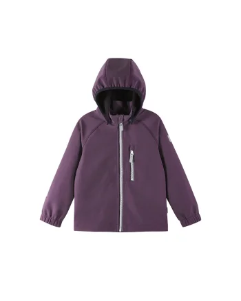 Geaca softshell copii,  violet, poliester reciclat, fermoar,